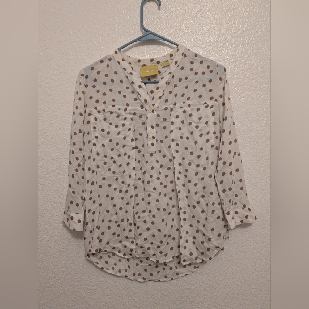 Maeve Anthropologie Polka Dot Blouse